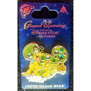 Disney Pluto Trading Pin Shanghai Resort Bling Dog Lapel Pin Jewelry Brooch Pin